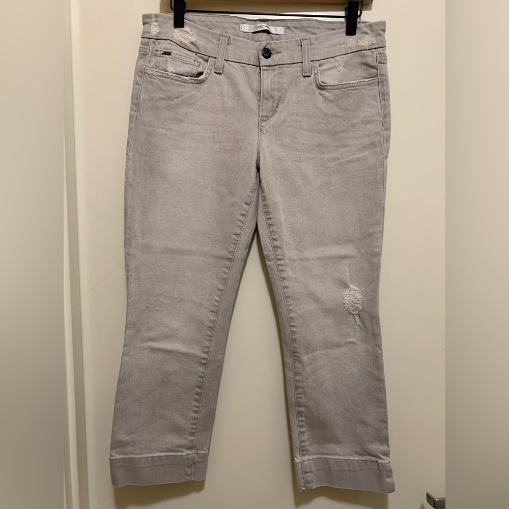 Joe’s Jeans Socialite Kicker Cropped Distressed Jeans